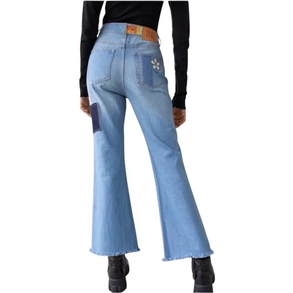 BDG High-Waisted Flare Boho Bliss Outfitters-Patch-Crochet-Embroider size 27 - Picture 6 of 13